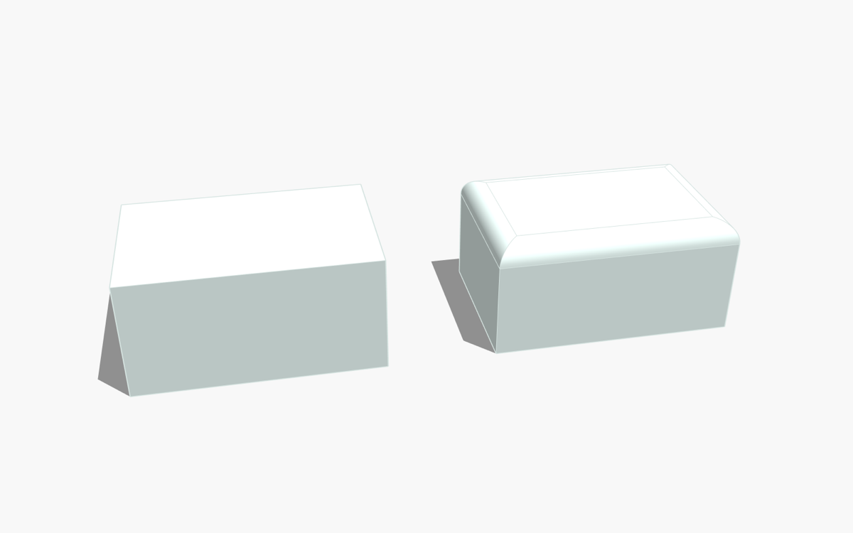 Before and after bevel